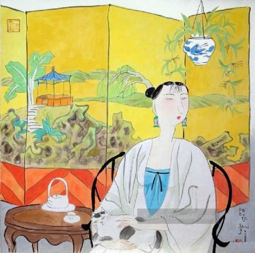 Traditionelle chinesische Kunst Werke - Hu Yongkai Chinesisch Dame 8